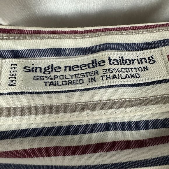 Van Heusen Mens Editions Striped Button-Down Dress Shirt Size 16 1/2 Size L - Picture 6 of 7